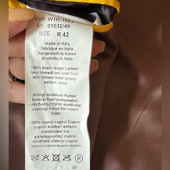 Paul Smith Women's Navy Linen Cropped Double-Breasted Blazer 42R 6 - Picture 9 of 12